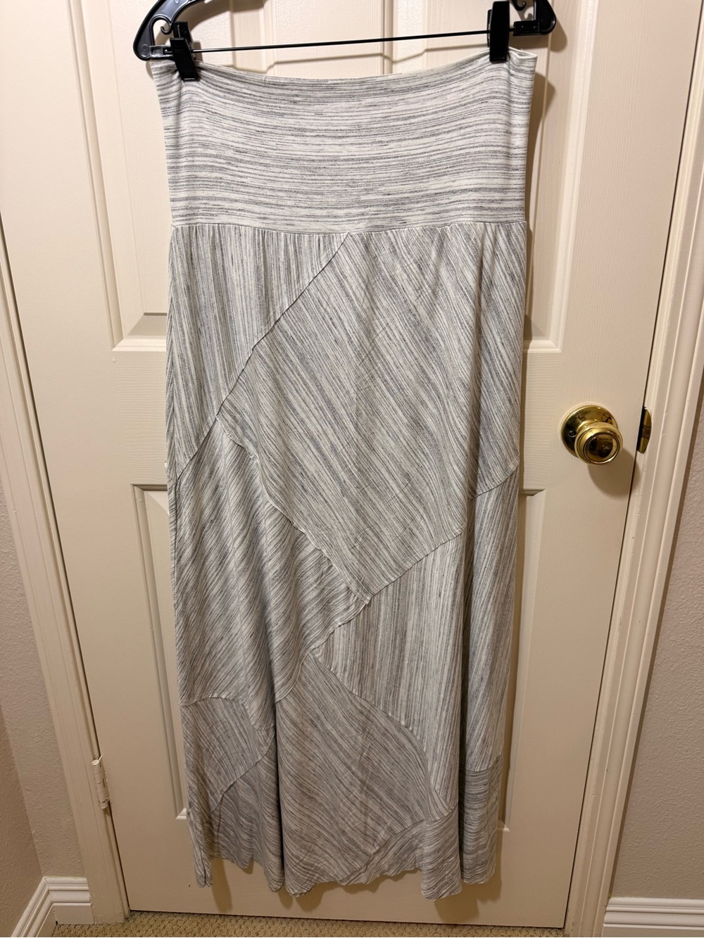 dolan Light Gray Striped Maxi Skirt